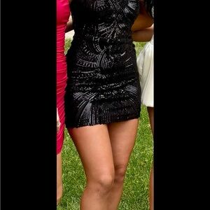 Windsor Black Sequin Mini Dress